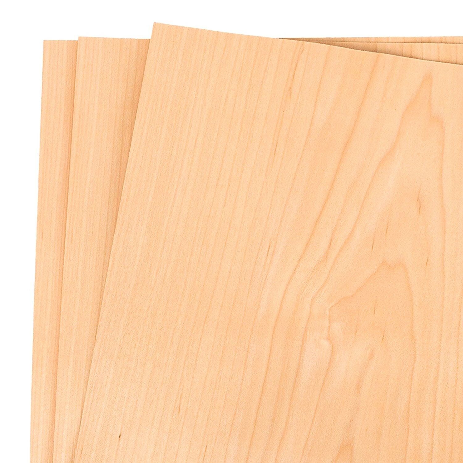 Maple Wood Veneer Raw/unbacked 12" X 12" (1' X 1') Pack Of 3 Sheets