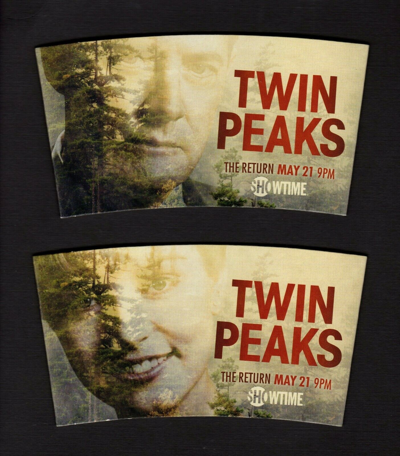 Twin Peaks Promotional Coffee Cup Sleeves Secret Messages Promo