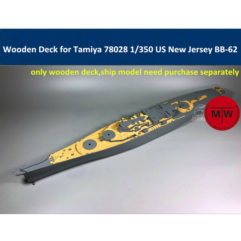 Wooden Deck For Tamiya 78028 1/350 Scale Us Battleship New Jersey Bb-62