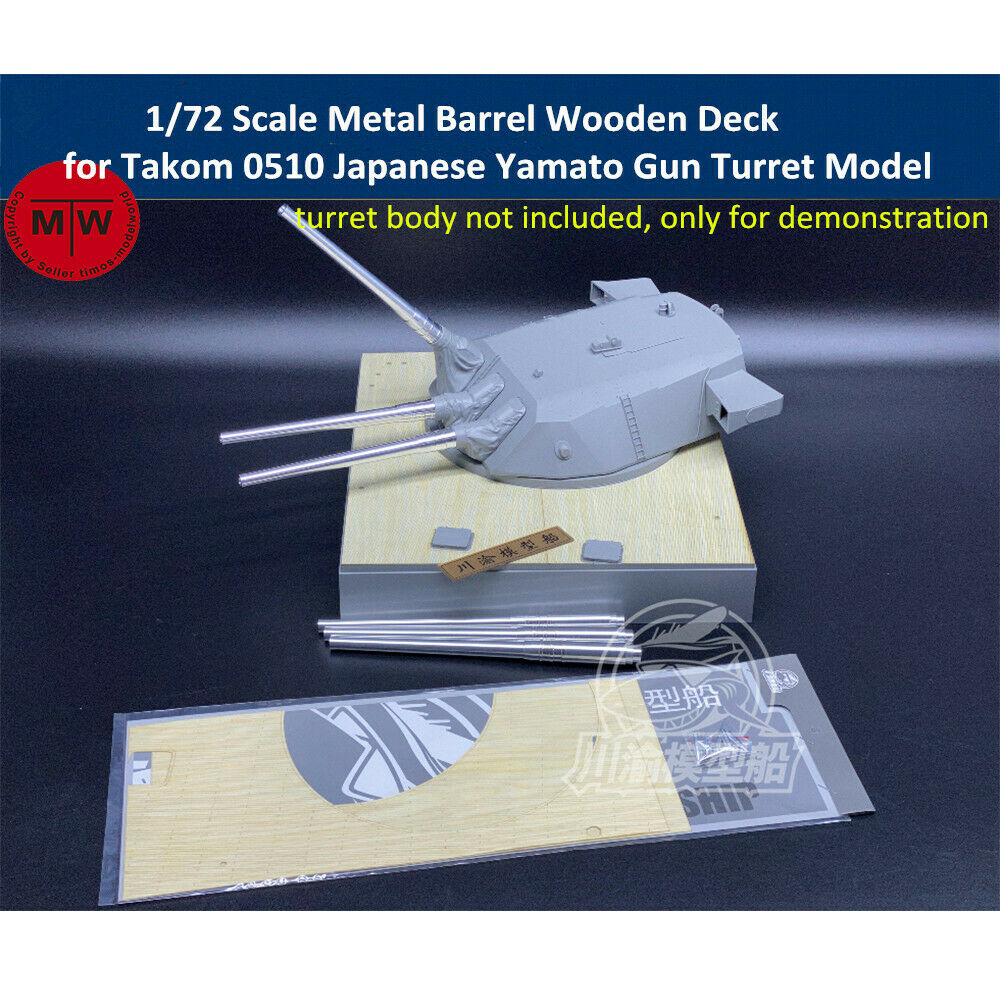 1/72 Metal Barrels Wooden Deck For Takom 0510 Japanese Yamato Gun Turret Model