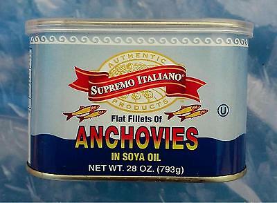Restaurant Quality Anchovies Flat Fiillets In Oil - 793 Gr (28 Oz) Anchovy Can