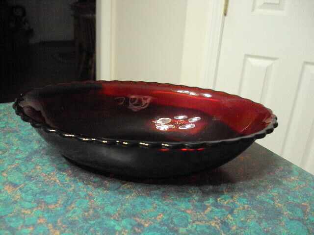 Royal Ruby Red Oblong Serving Dish 8-1/2" Long X 5-3/4" Wide By 2-1/4"