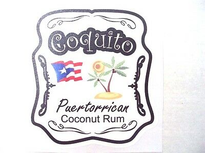 Puerto Rico Coquito Rum Decal Sticker Great For Decorate Coquito Bottle