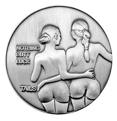 Nude Silver-finish Nymphs Lucky Head Tail Challenge Coin Us Seller Fast Shipping