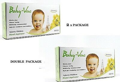 Baby Vac Nasal Aspirator  2xbaby-vac Double Value Deal   Medically Recommended