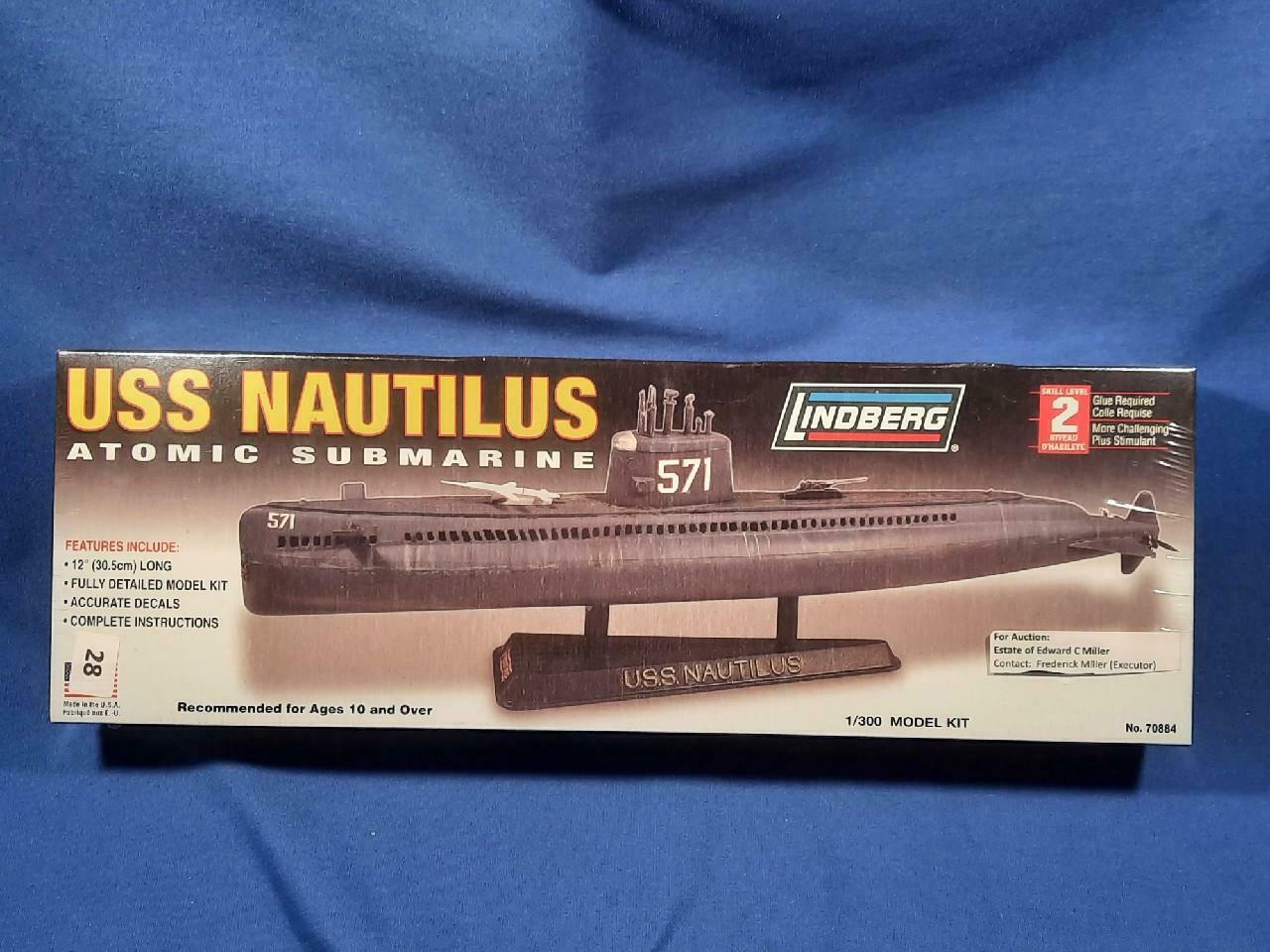 Lindberg Uss Nautilus Atomic Submarine Model Kit #70884, Scale 1/300, Sealed!