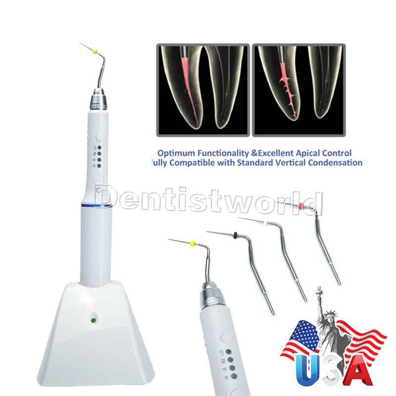 Dental Cordless Obturation System Endo Gutta Percha Heated Pen+4 Tips Jiss Set