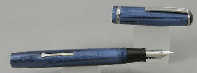 Esterbrook J Transitional Blue Pearl & Chrome Fountain Pen - 1554 Nib - 1940's