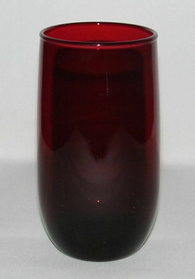 Anchor Hocking Glass Co. Royal Ruby Red "roly Poly" Flat Medium 11 Oz Tumbler