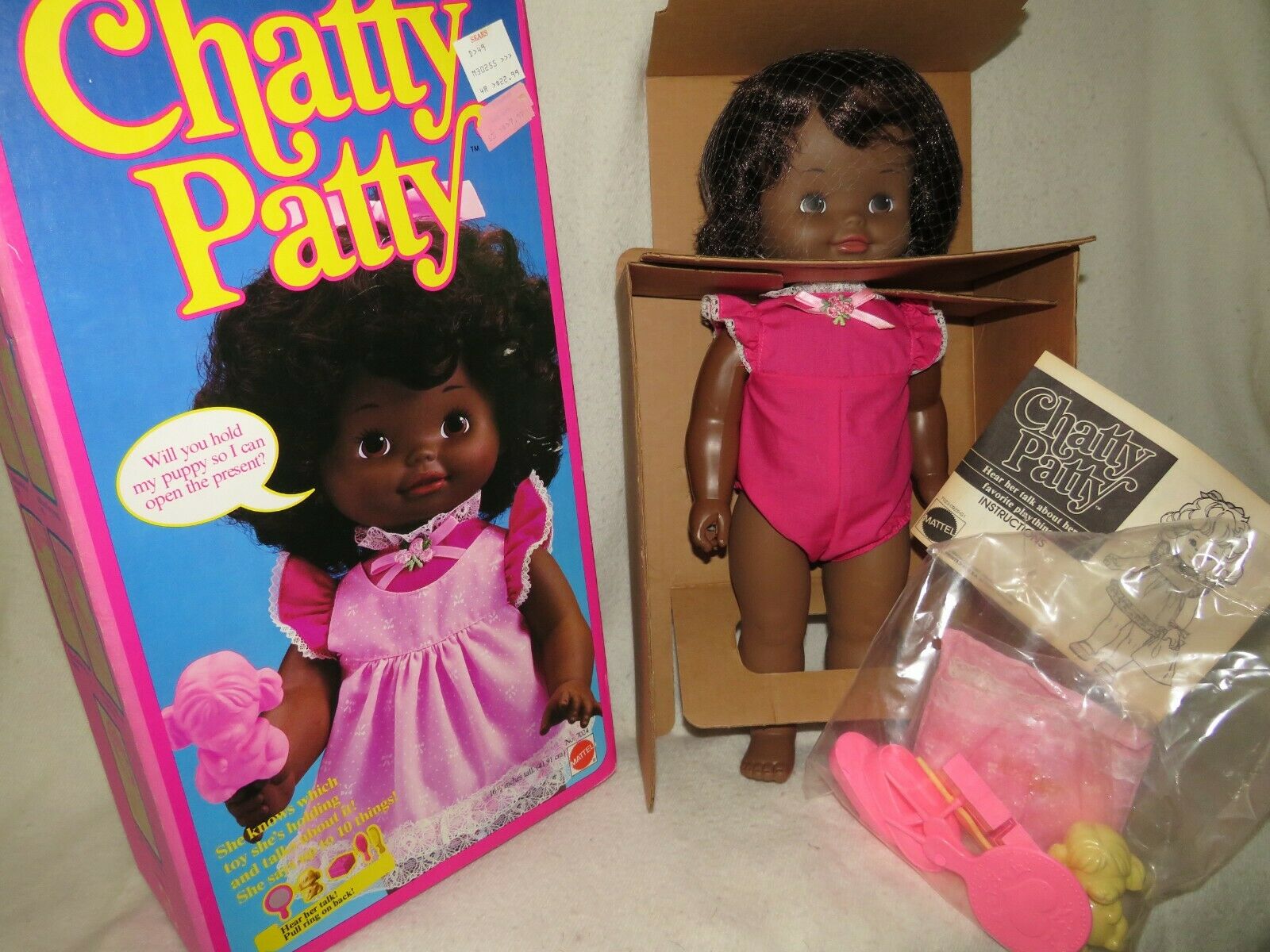 1980 Mattel Black Talking Chatty Patty Doll - Chatty Cathy's Cousin - Nrfb
