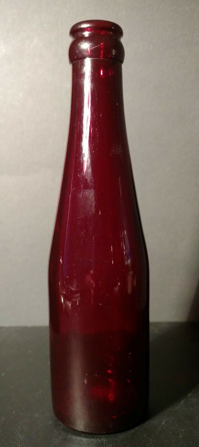 Royal Ruby Anchorglass - Anchor Hocking  8" Tall Tapered Shoulder Beer Bottle #2