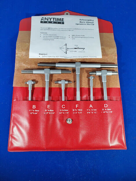 Anytime Tools Telescopic Cylinder Bore Gauge Set 6 Piece 5/16" - High Precision