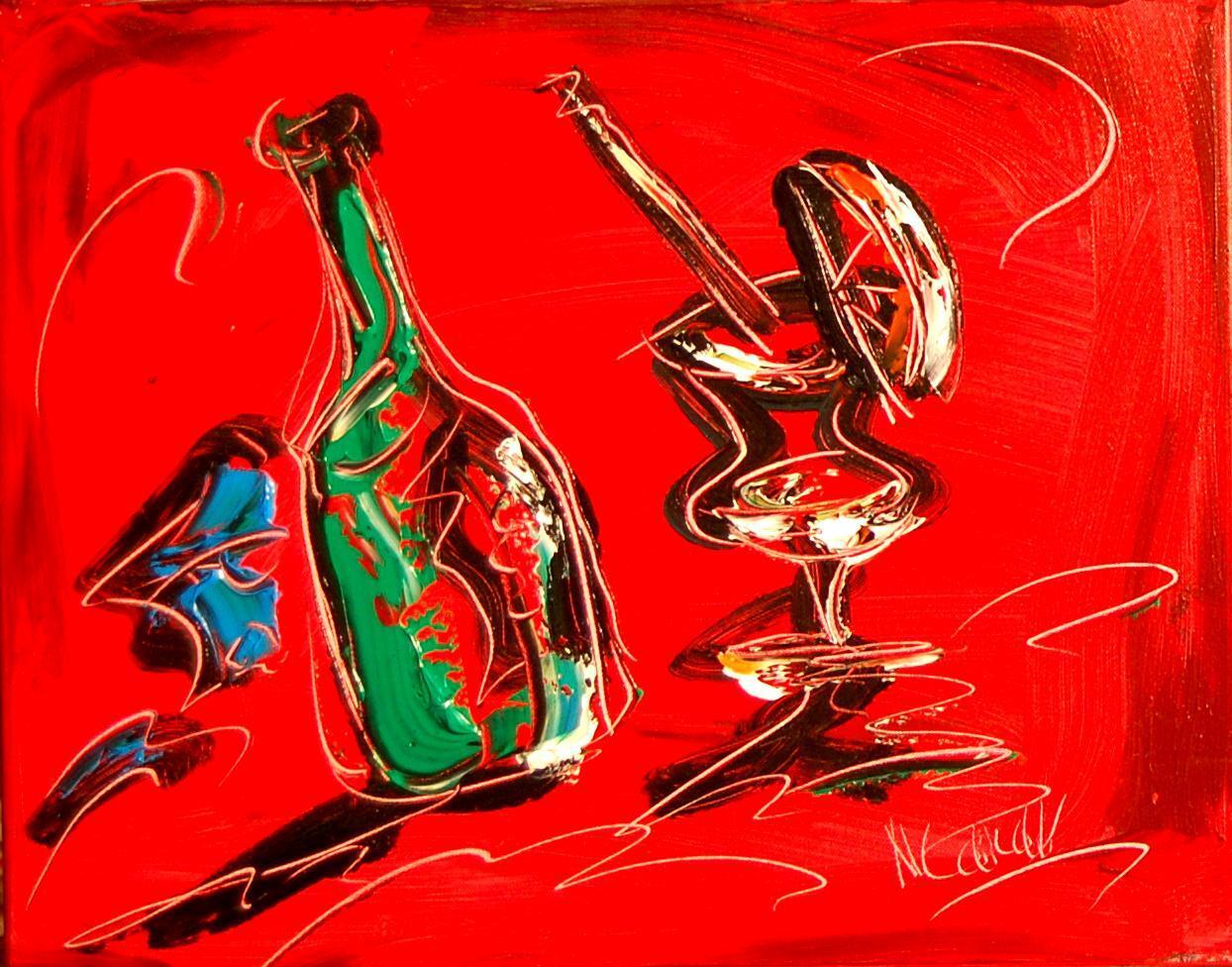 Red Wine   Mark Kazav  Abstract Modern Canvas Original Oil Painting J9[dfbg
