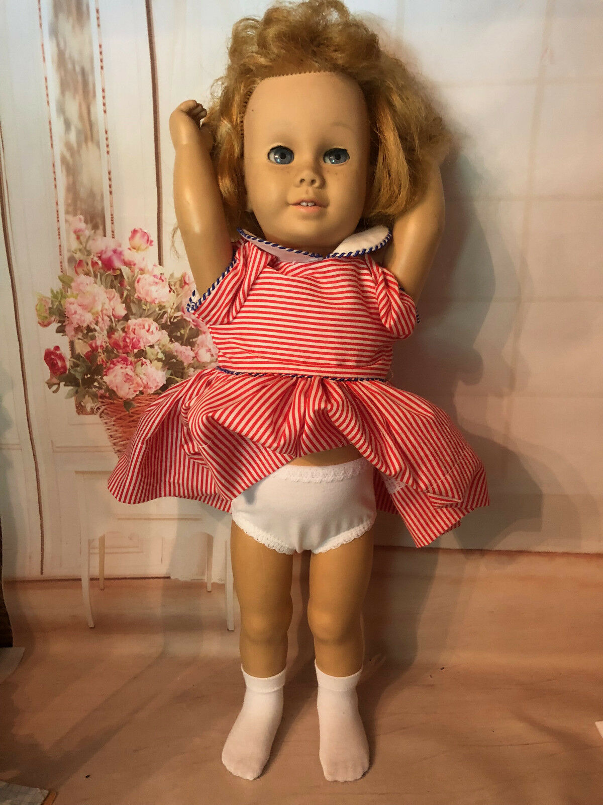 White Ankle Socks For 19" Vintage Chatty Cathy Doll