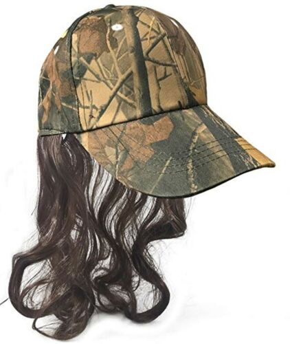 Camo Redneck Mullet Hat With Hair - Men's Hillbilly Halloween Costume Prop Wig