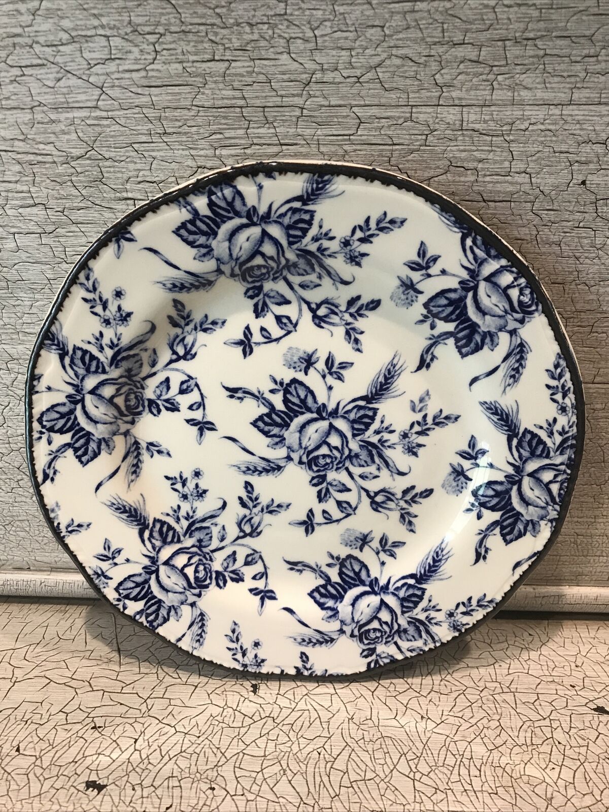 Wood & Sons Colonial Rose Blue Salad Plate Made In England 8”