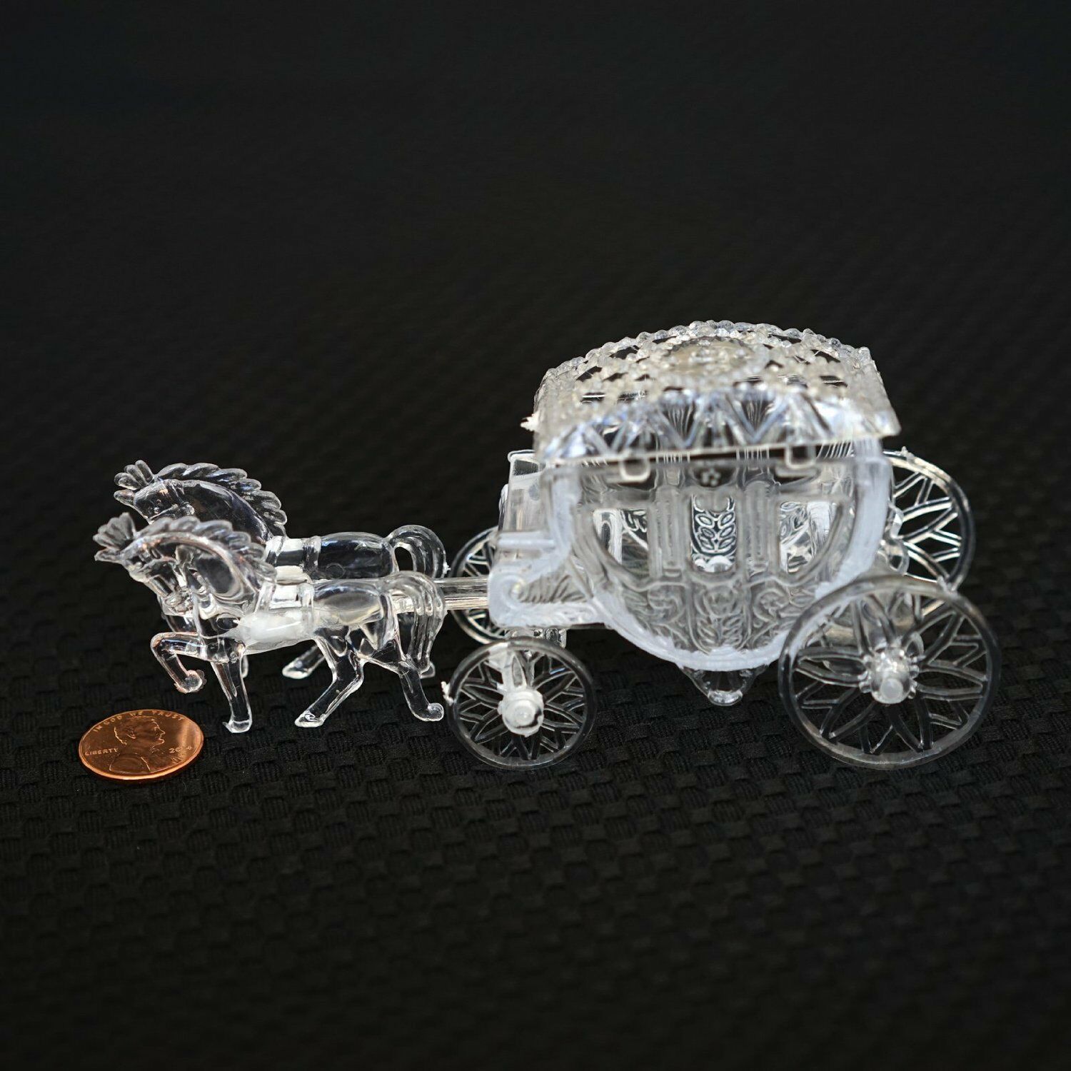 Royal Vintage Cinderella Horse And Carriage Coach Cake Topper Clear