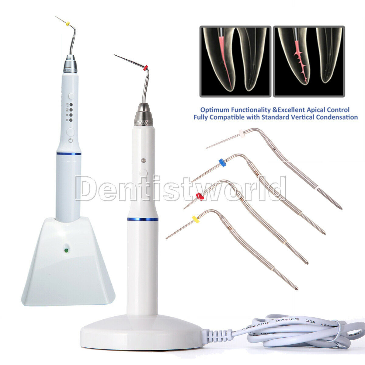 Dental Obturation System Wireless Gutta Percha Endo Heating Pen W/ Heated Tips