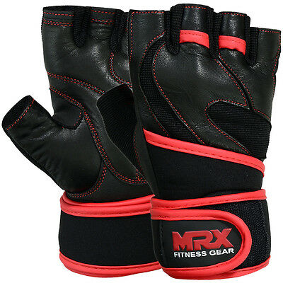 Weight Lifting Gloves Leather Workout Gym Exercise Training Wrist Strap Unisex