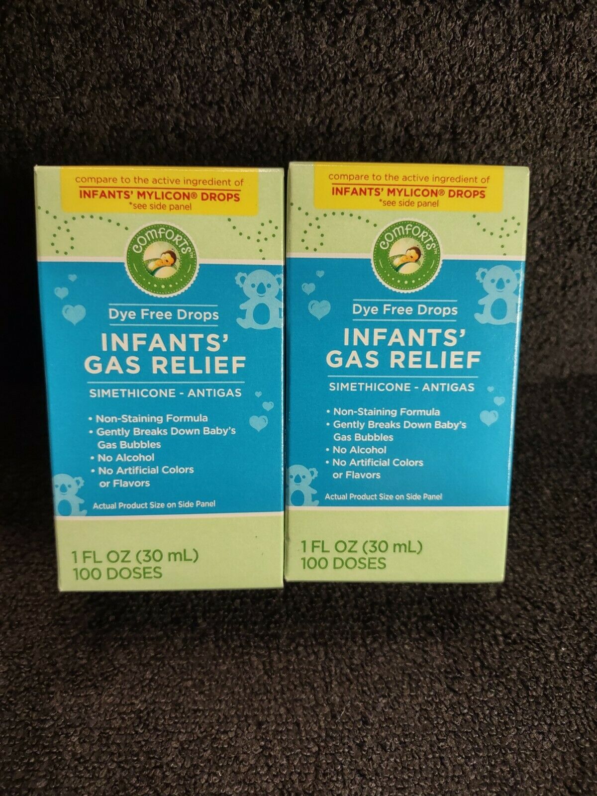Lot 2 Comforts Infants Gas Relief Simethicone Anti-gas Relief Drops 1oz 100 Dose