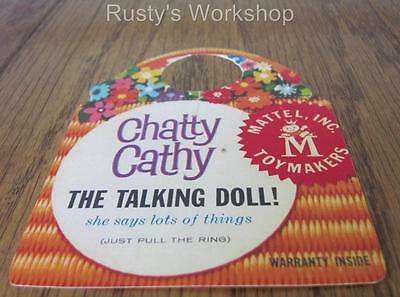 Made For 1960 Mattel Chatty Cathy Dolls, A Wrist Hang Tag