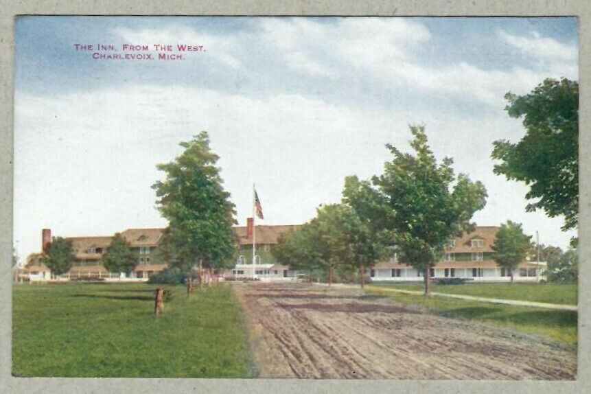 Charlevoix, Michigan The Inn From The West, 1923 Used Postcard