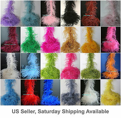 2 Ply, 72"long A+ Quality Ostrich Feather Boa, 30+  Colors To Pick From, New!