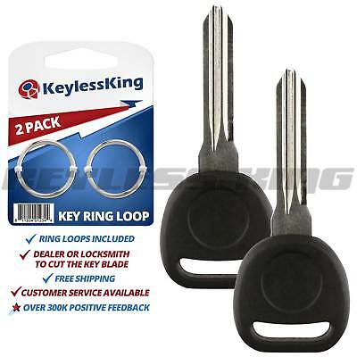 2 New Replacement Transponder Ignition Key Uncut Blade Blank Car Key Chipped
