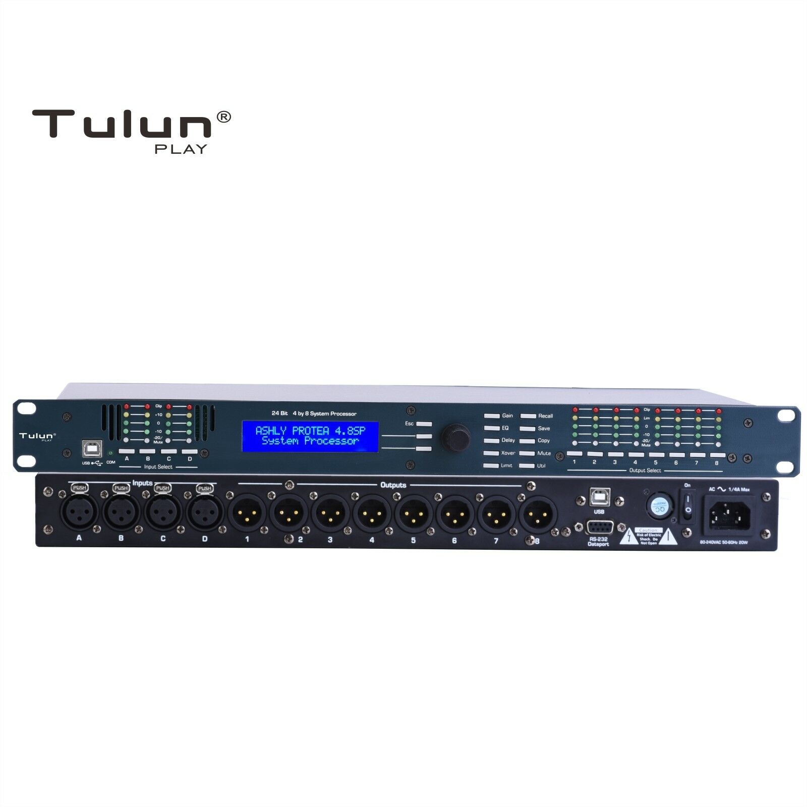 4.8sp 4in 8out Sound Audio Processor Loudspeaker Management Dsp Crossover
